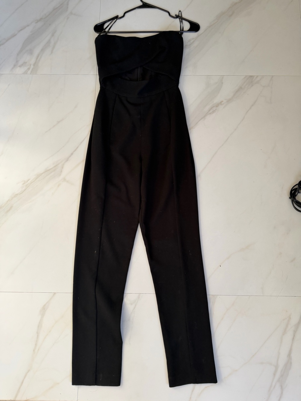 Black Halo Black Strapless Cutout Jumpsuit